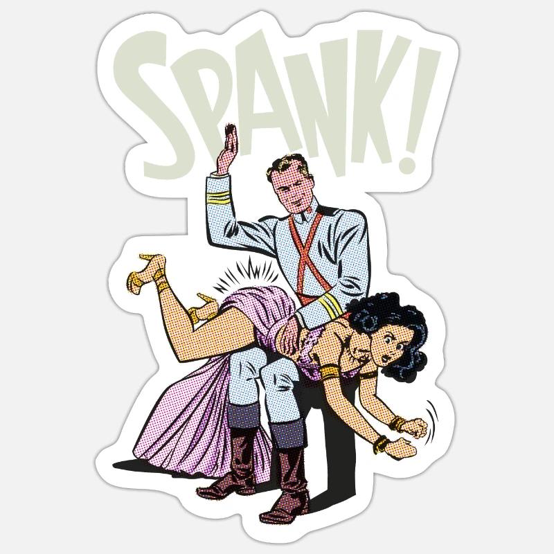 Spank! In plain language - Sticker size S (10 x 10 cm) - white matte