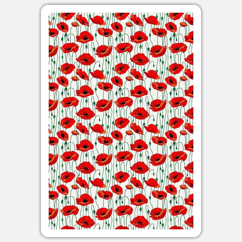 Poppy Pattern Sticker size S (10 x 10 cm)