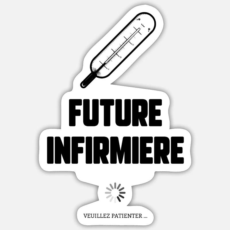 Future infirmière - Sticker taille S (10 x 10 cm) - blanc mat