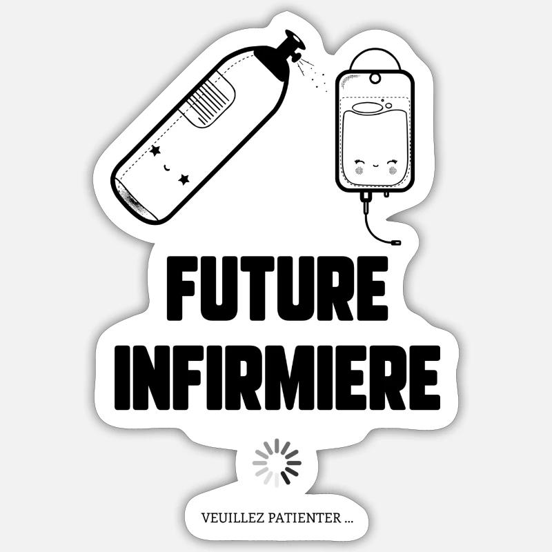 Future infirmière Sticker taille S (10 x 10 cm)