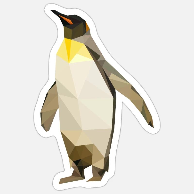 Pinguin Low Poly Sticker Größe S (10 x 10 cm)