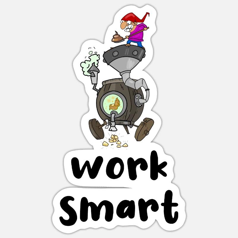 work smart - Sticker size S (10 x 10 cm) - white matte