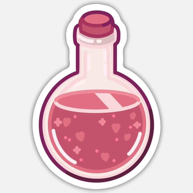 POTION ROSE - Sticker taille S (10 x 10 cm) - blanc mat