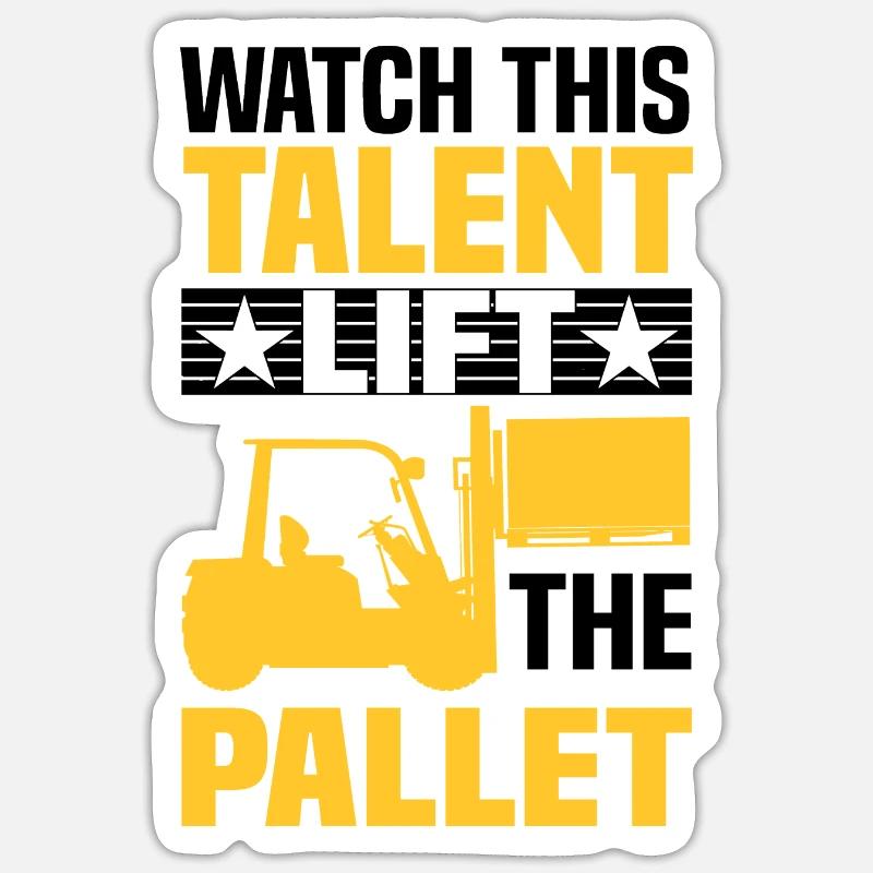 Gabelstaplerfahrer - Sticker Größe S (10 x 10 cm) - Mattweiß