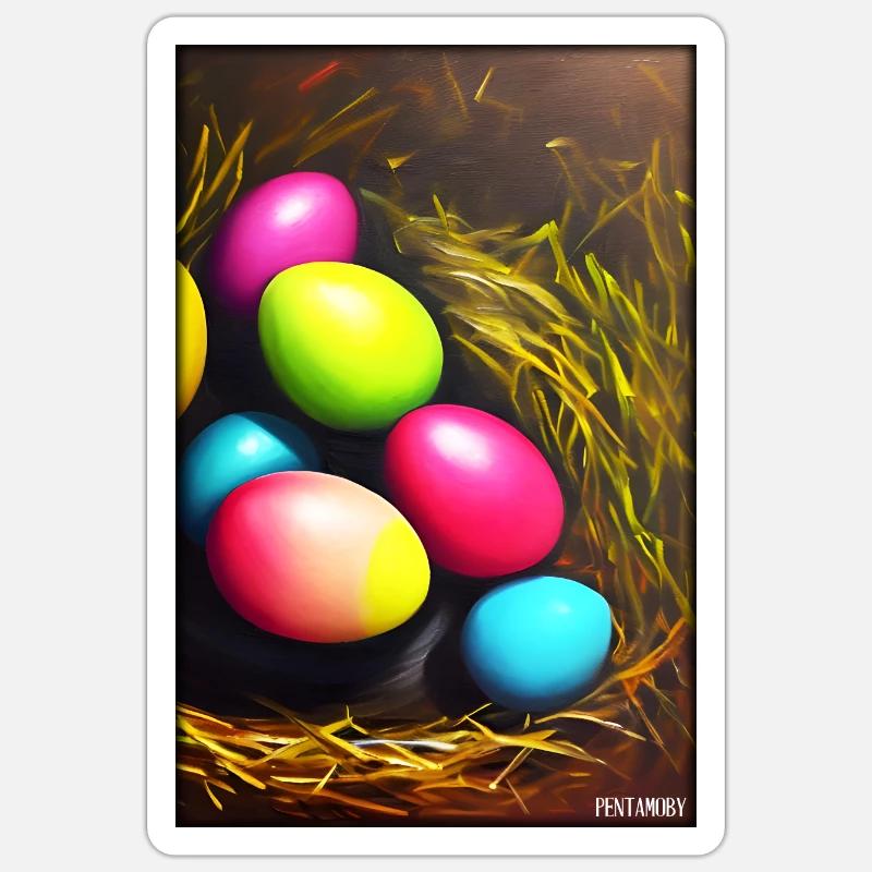 Easter Egg Easter Colorful Eggs Holiday Sticker size S (10 x 10 cm)
