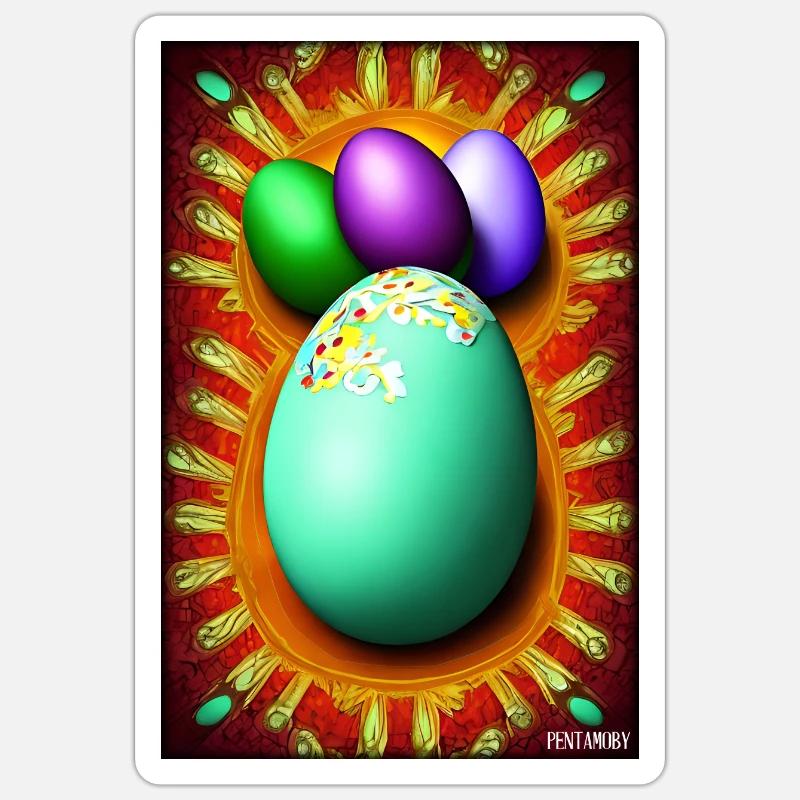 Easter Egg Easter Colorful Eggs Holiday Sticker size S (10 x 10 cm)