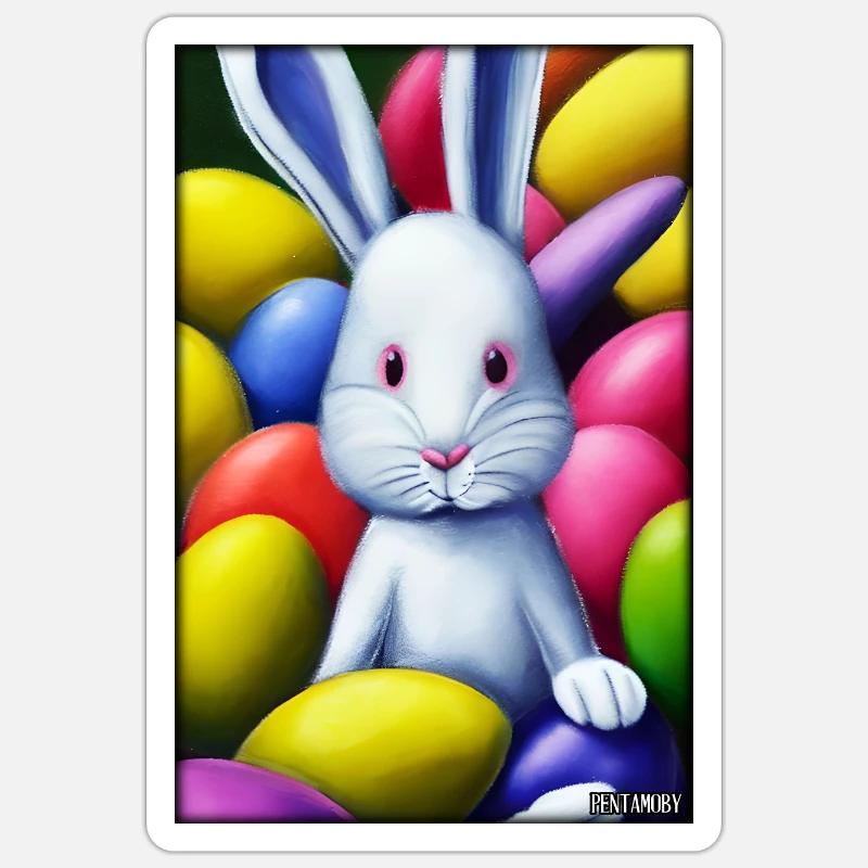 Rabbit Easter Easter Pet Easter Holiday Sticker size S (10 x 10 cm)