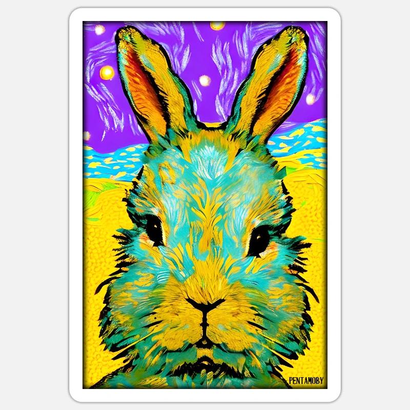 Rabbit Easter Easter Pet Easter Holiday Sticker size S (10 x 10 cm)