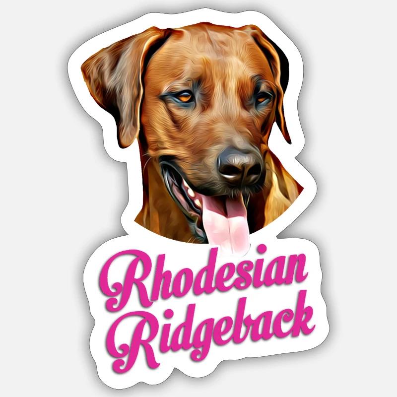 Rhodesian ridgeback - Sticker taille S (10 x 10 cm) - blanc mat
