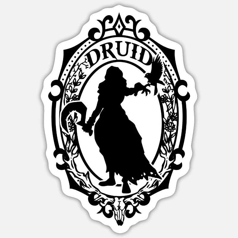 Druide - Sticker Größe S (10 x 10 cm) - Mattweiß