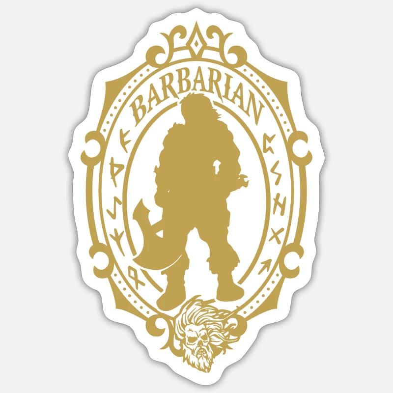 Barbar - Sticker Größe S (10 x 10 cm) - Mattweiß