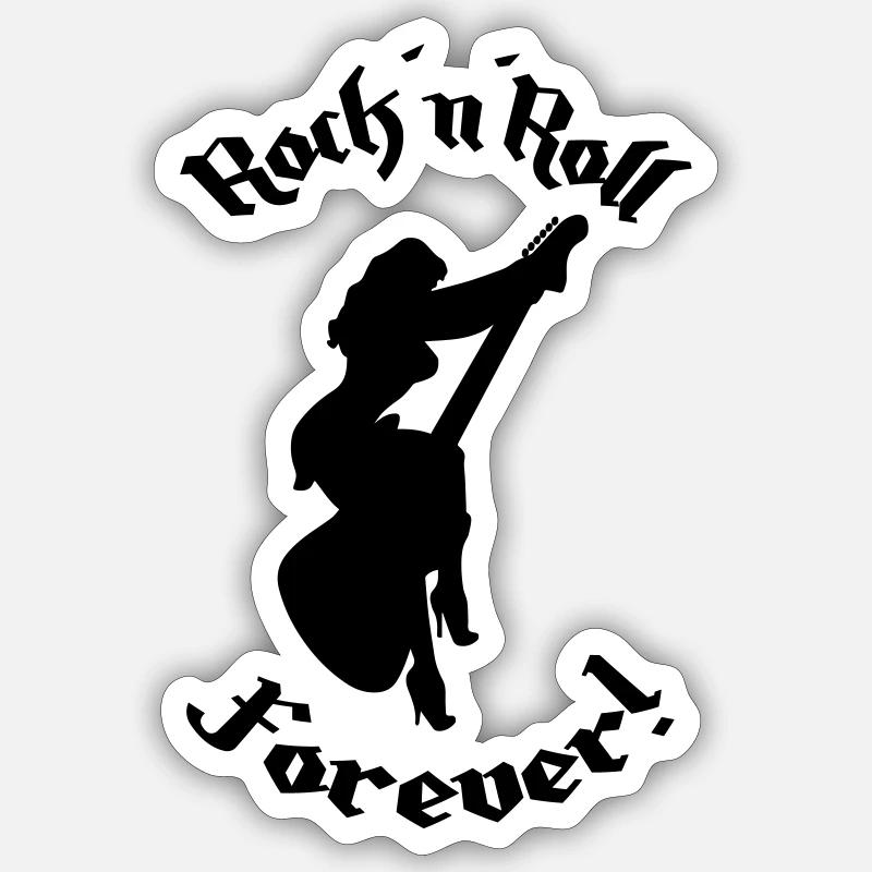 RocknRollForever - Sticker Größe S (10 x 10 cm) - Mattweiß