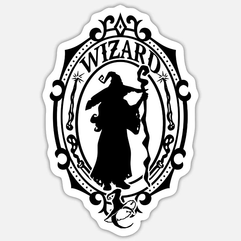Wizard - Sticker taille S (10 x 10 cm) - blanc mat