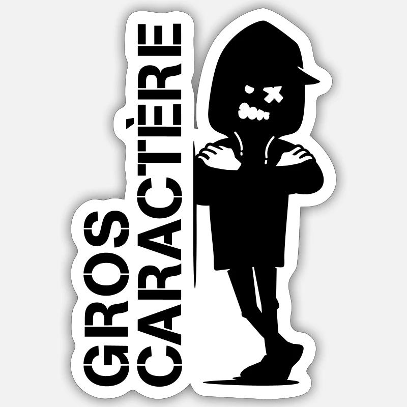 Gros caractère - Sticker taille S (10 x 10 cm) - blanc mat