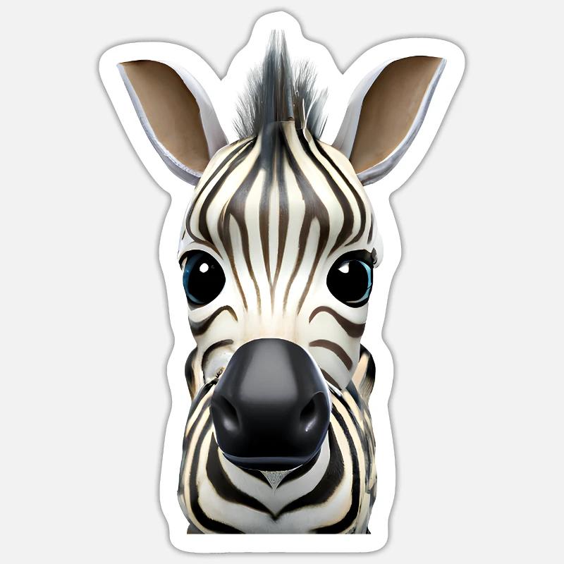 Cute zebra design Sticker size S (10 x 10 cm)
