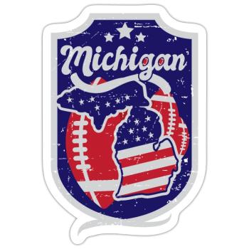 Michigan Football - Sticker Größe S (10 x 10 cm) - Mattweiß - Vorne