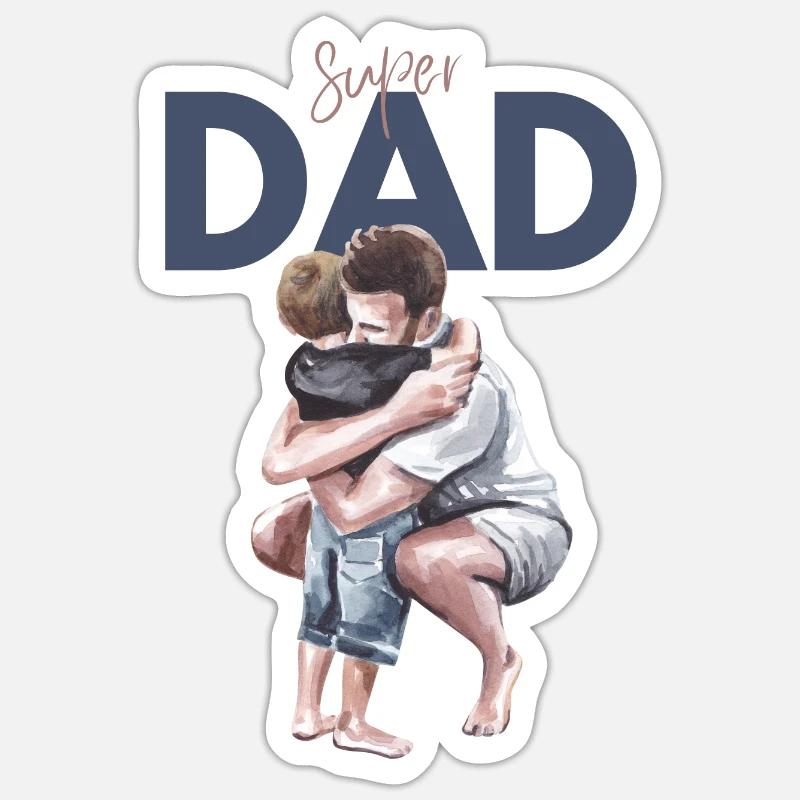 Super Dad - Sticker size S (10 x 10 cm) - white matte