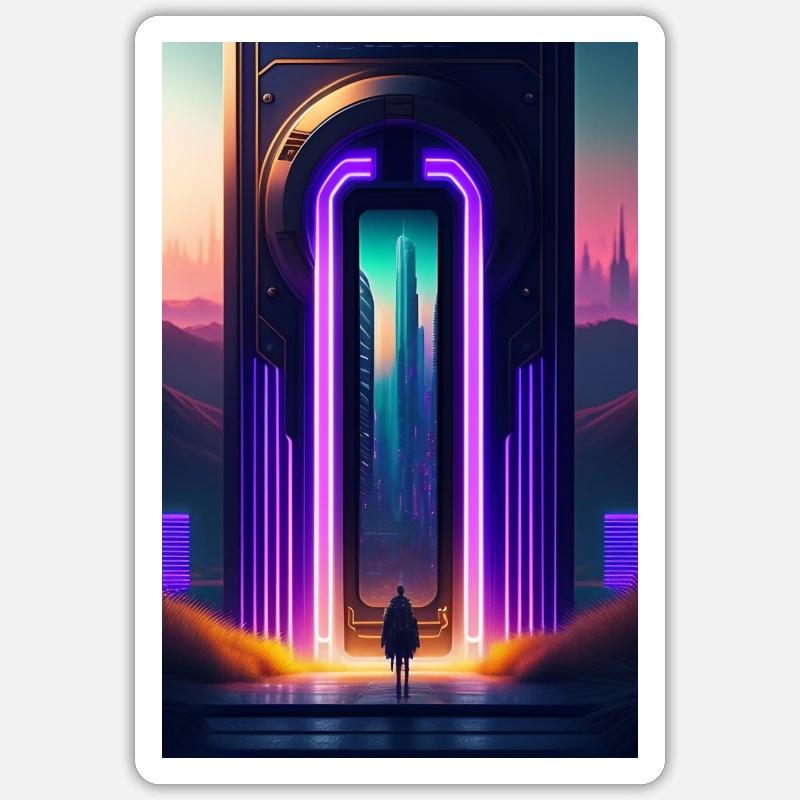Stargate - Sticker size S (10 x 10 cm) - white matte