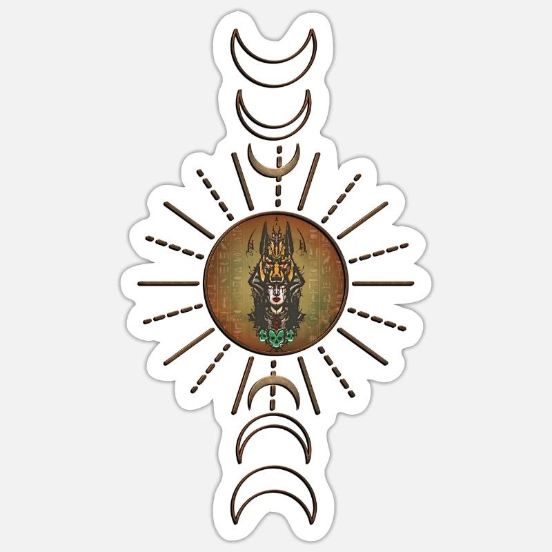 Le masque de chacal d’Anubis - Sticker taille S (10 x 10 cm) - blanc mat