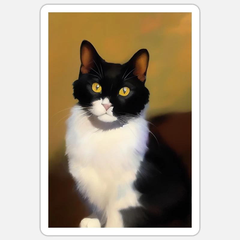 Image du chat - Sticker taille S (10 x 10 cm) - blanc mat