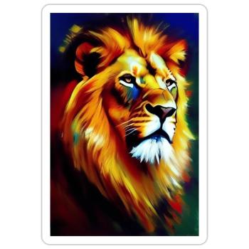 Löwen King - Sticker Größe S (10 x 10 cm) - Mattweiß - Vorne