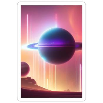 Weltall, Planeten - Sticker Größe S (10 x 10 cm) - Mattweiß - Vorne