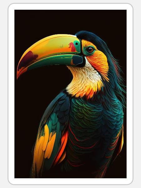Tukan Vogel Schnabel Spechtvögel - Sticker Größe S (10 x 10 cm) - Mattweiß