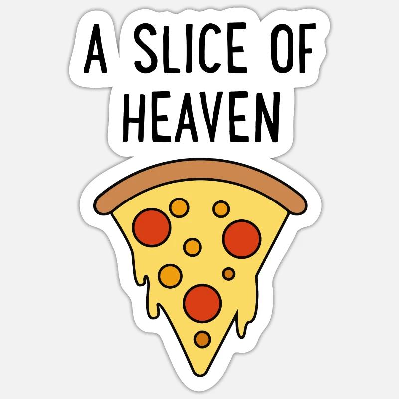 Pizza - Sticker taille S (10 x 10 cm) - blanc mat