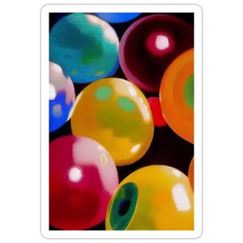 Bunte Bälle Blasen - Sticker Größe S (10 x 10 cm) - Mattweiß - Vorne