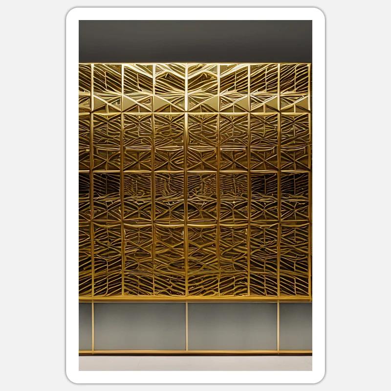 Gold Pattern - Sticker size S (10 x 10 cm) - white matte