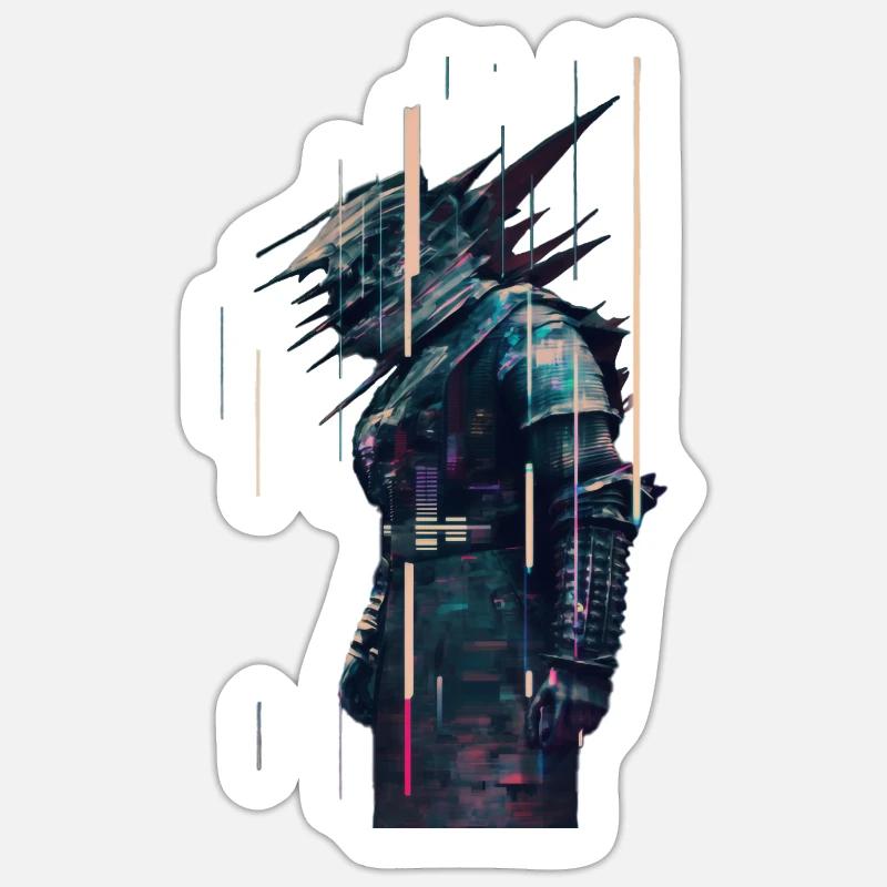 Full Body Samurai - Sticker size S (10 x 10 cm) - white matte