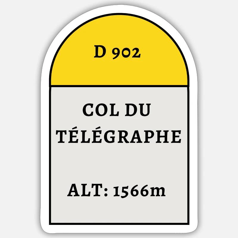 Col du Telegraphe - Sticker size S (10 x 10 cm) - white matte