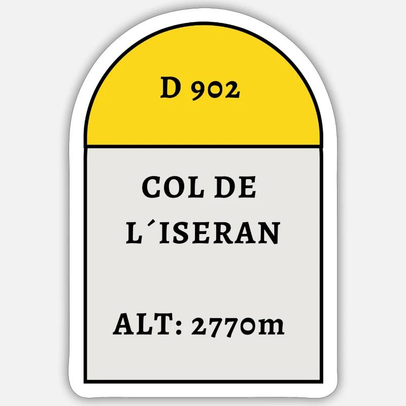 Col de l'Iseran - Sticker Größe S (10 x 10 cm) - Mattweiß