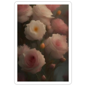 Blumen Kunst - Sticker Größe S (10 x 10 cm) - Mattweiß - Vorne