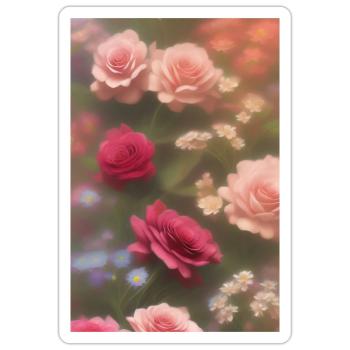 Blumen Kunst - Sticker Größe S (10 x 10 cm) - Mattweiß - Vorne