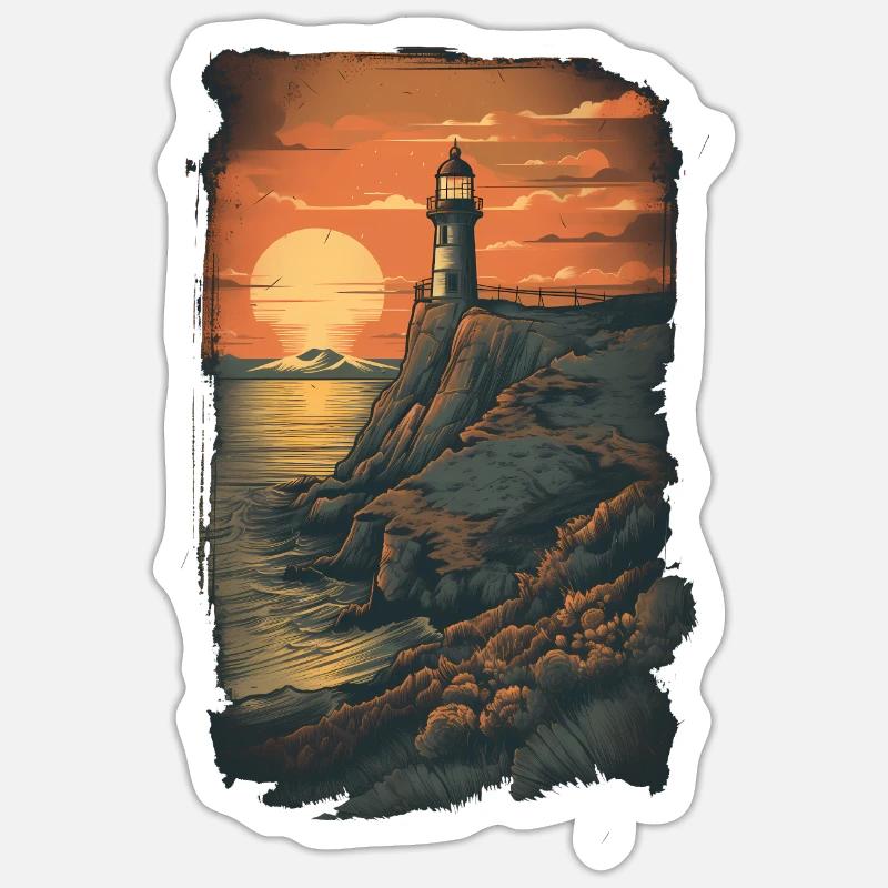 Lighthouse - Sticker size S (10 x 10 cm) - white matte