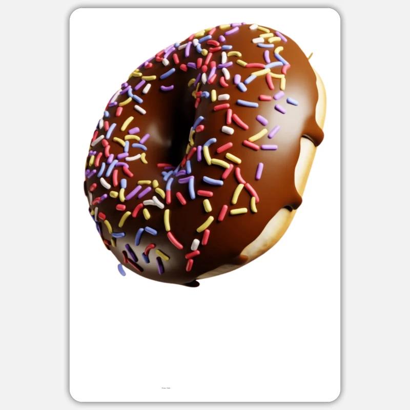Donut 3d - Sticker taille S (10 x 10 cm) - blanc mat