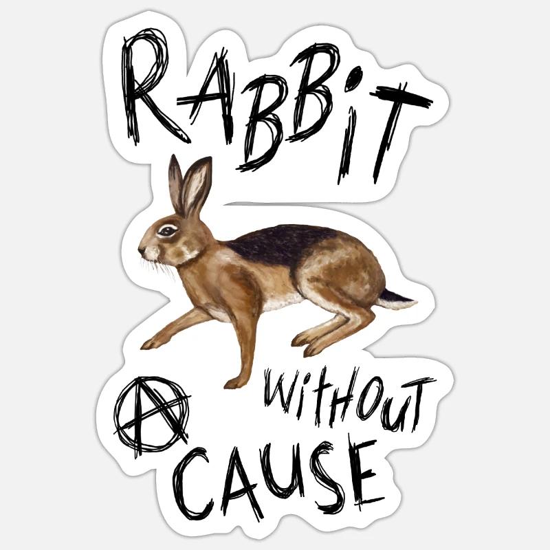 Rabbit without a cause - Sticker Größe S (10 x 10 cm) - Mattweiß
