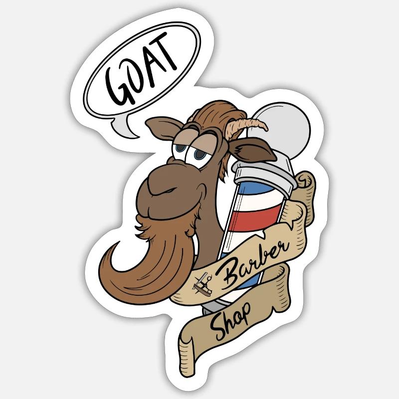 Coiffeur - Sticker taille S (10 x 10 cm) - blanc mat