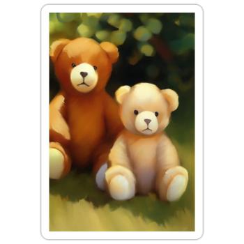 Teddybär - Sticker Größe S (10 x 10 cm) - Mattweiß - Vorne