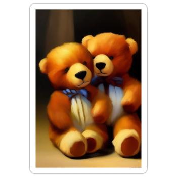 Teddybär - Sticker Größe S (10 x 10 cm) - Mattweiß - Vorne