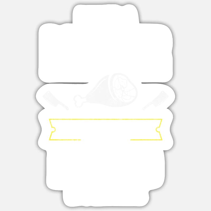 Boucher boucher Abattage - Sticker taille S (10 x 10 cm) - blanc mat