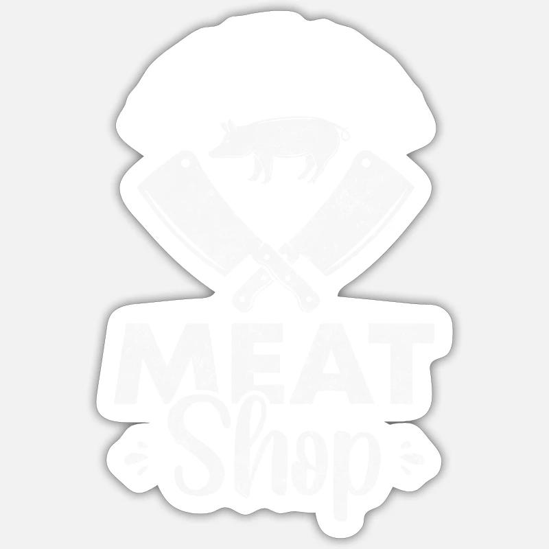 Butcher Slaughter Work - Sticker size S (10 x 10 cm) - white matte