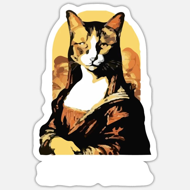Mona cata - Sticker size S (10 x 10 cm) - white matte