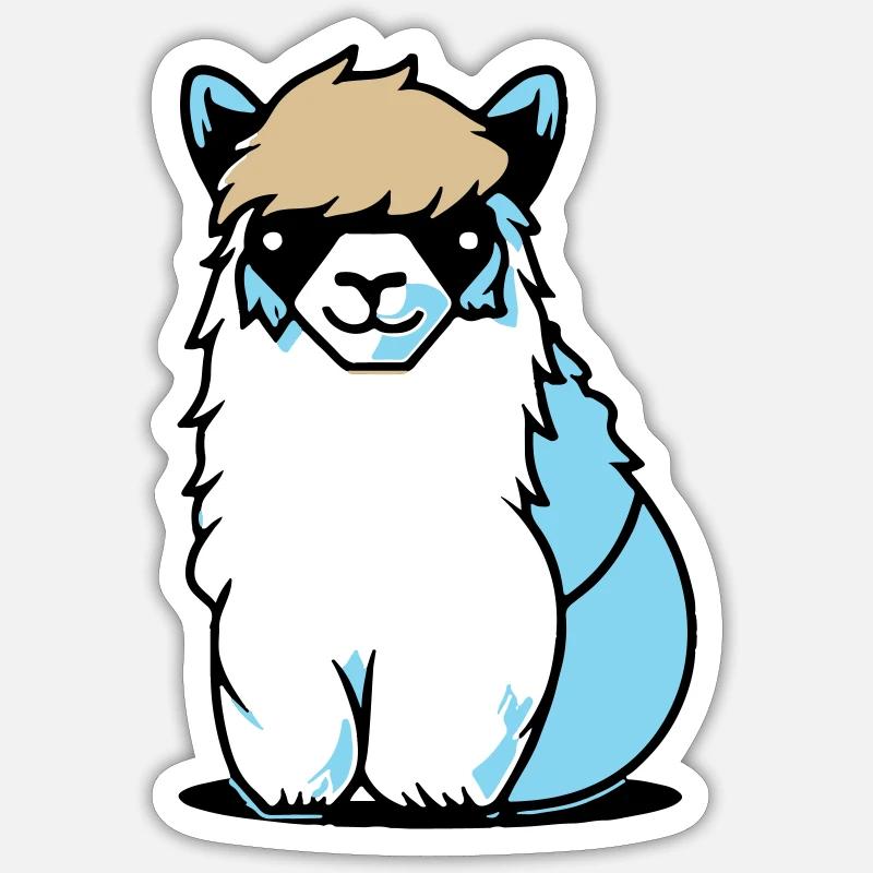 Cool Lama - Sticker Größe S (10 x 10 cm) - Mattweiß