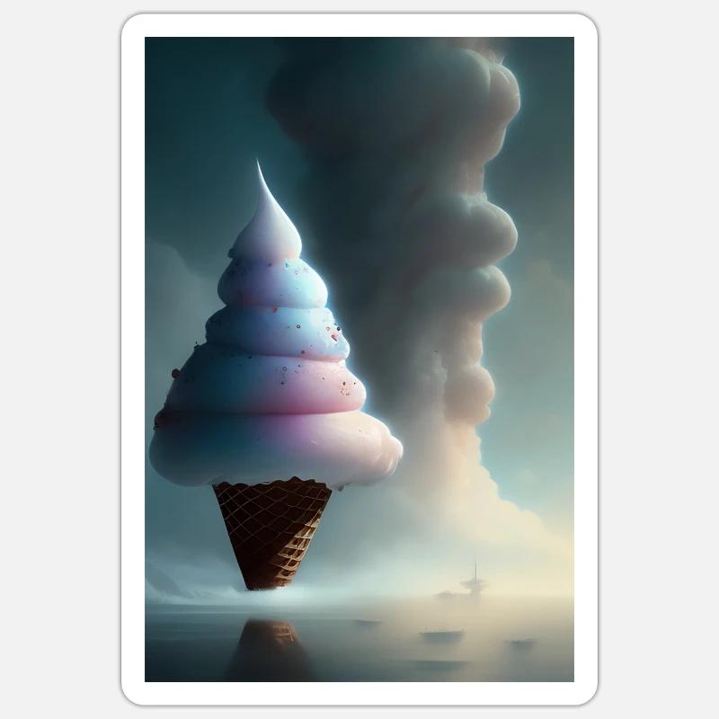 Glace - Sticker taille S (10 x 10 cm) - blanc mat