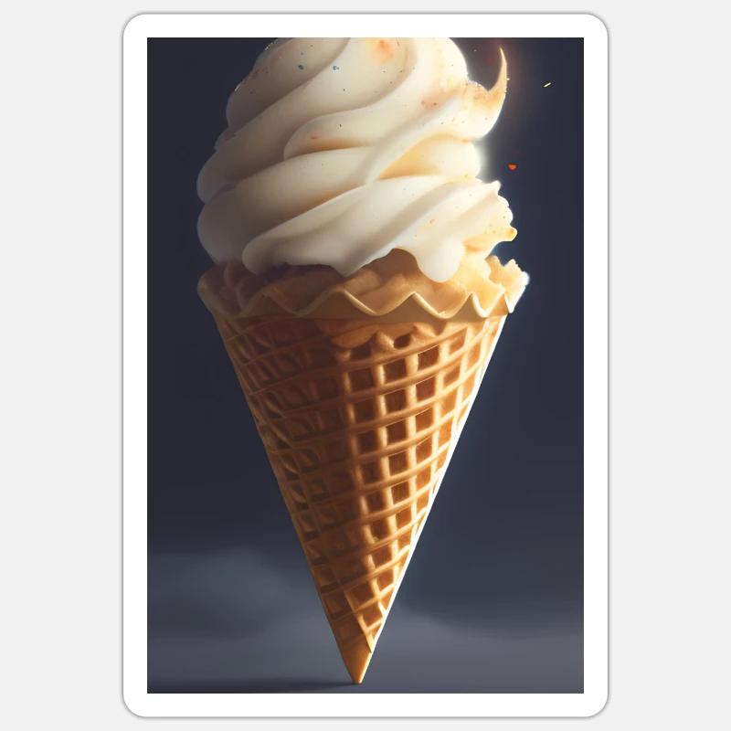 Eiscreme - Sticker Größe S (10 x 10 cm) - Mattweiß