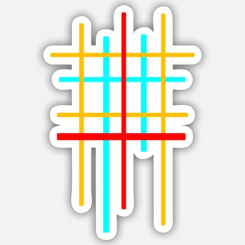 Minimal pattern vector - Sticker size S (10 x 10 cm) - white matte