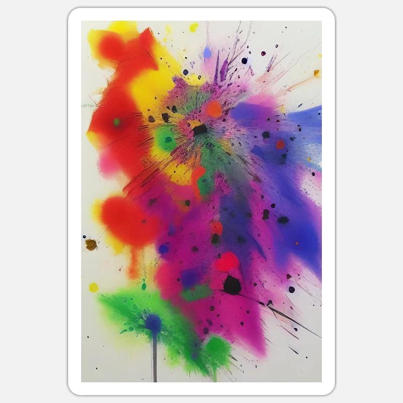 Farbspritzer - Sticker Größe S (10 x 10 cm) - Mattweiß