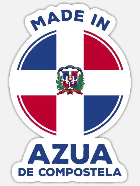 Azua De Compostela - Sticker Größe S (10 x 10 cm) - Mattweiß